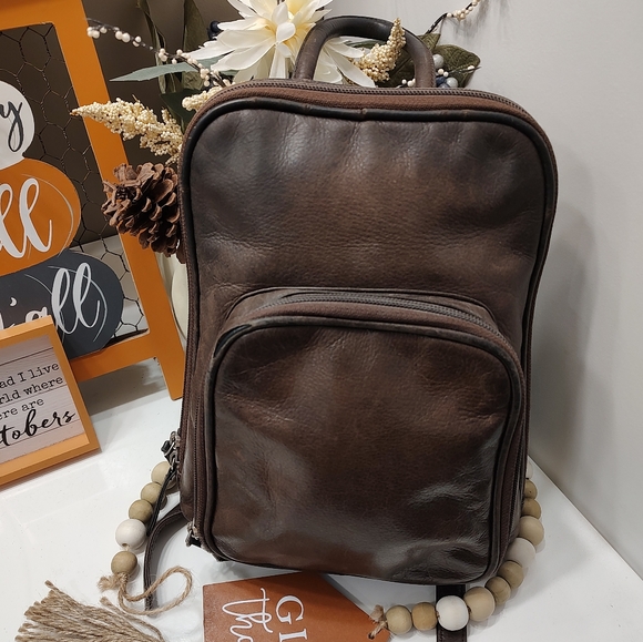 🍂 Vintage UC Osgoode Marley Brand Genuine Smooth Leather Mini Backpack Purse - Picture 5 of 16